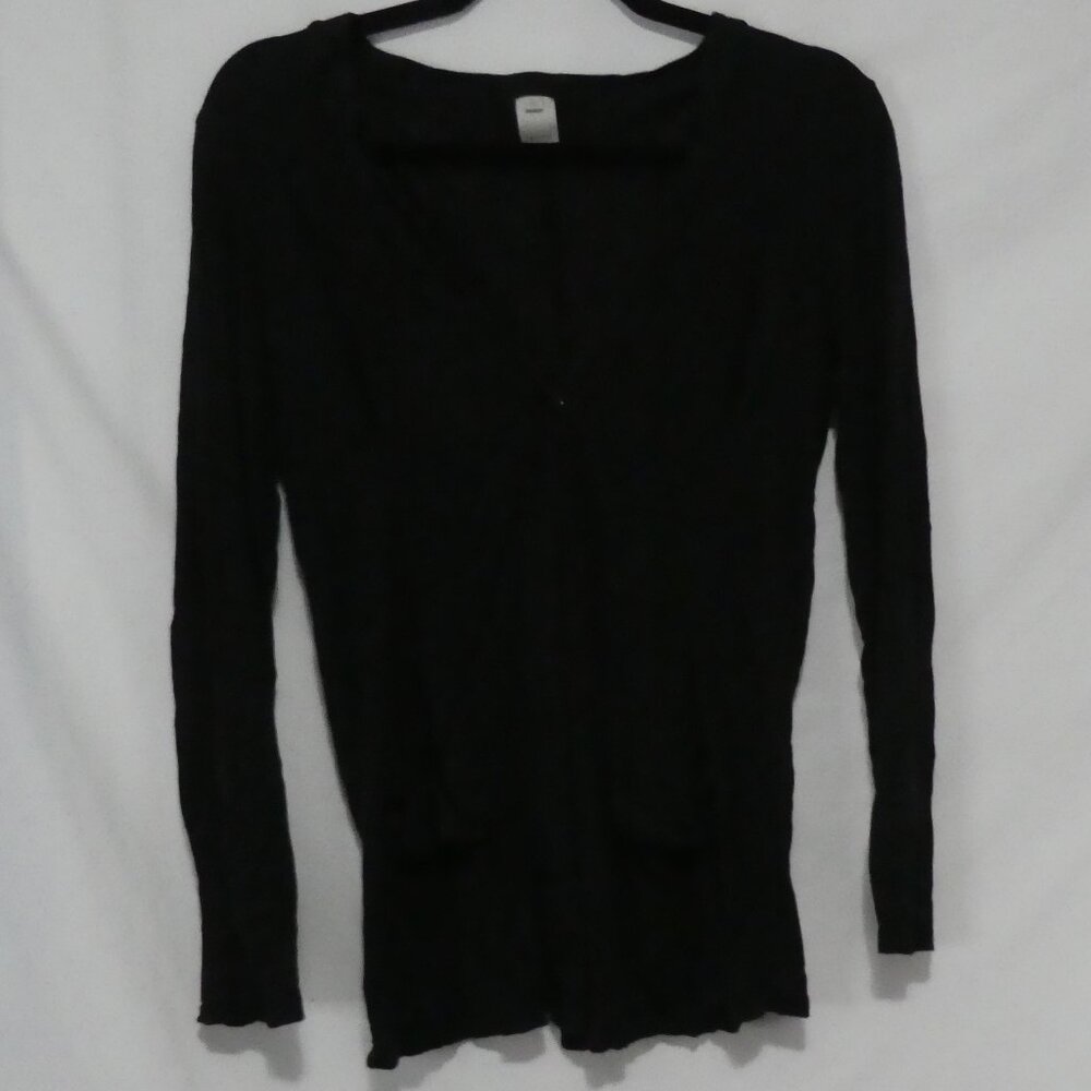 TROUVE | medium | Black V-Neck | Single Snap Button Cardigan | Pockets | NWOT
